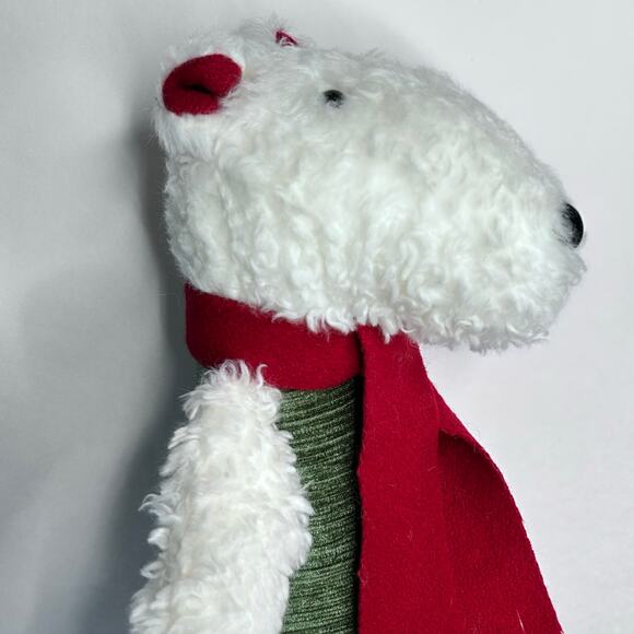 Woof & Poof Christmas Dog Airedale Terrier Plush Plaid Skirt Red Boots 28" - Picture 2 of 10